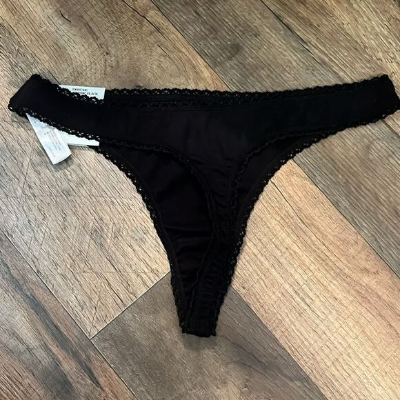 CHARTER CLUB Everyday Cotton Women's Lace-Trim Thong Set of 3, S - Picture 6 of 6